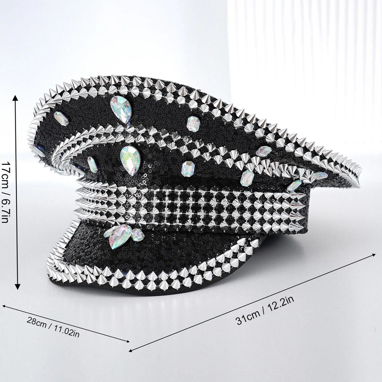قبعة مهرجان الموسيقى أغطية الرأس القوطية الترتر لأداء مرحلة الكرنفال