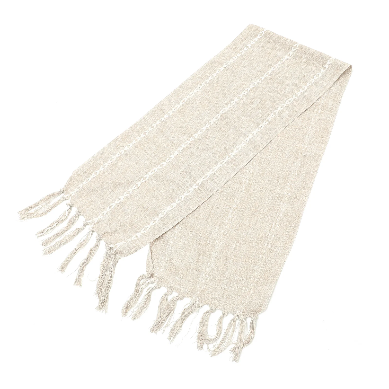 

Decorative Tassel Table Runner Retro Cotton Linen Tablecloth for Dining Coffee Table with Chic Charm Decorative Tablecloth