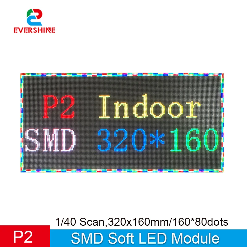 P2 Soft LED Module 320x160mm 160x80 Dots 1/40 Scan Flexible Curved LED Display Panel SMD Indoor Advertising Screen