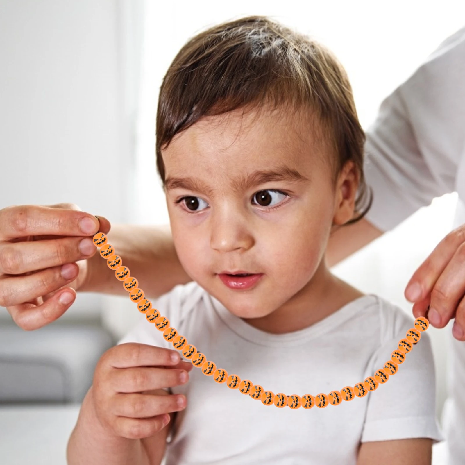 100 قطعة من الخرز الخشبي اليقطين للهالوين تحت عنوان مجوهرات يدوية إكسسوار للهالوين خرزة خشبية إكسسوارات ذاتية الصنع #1