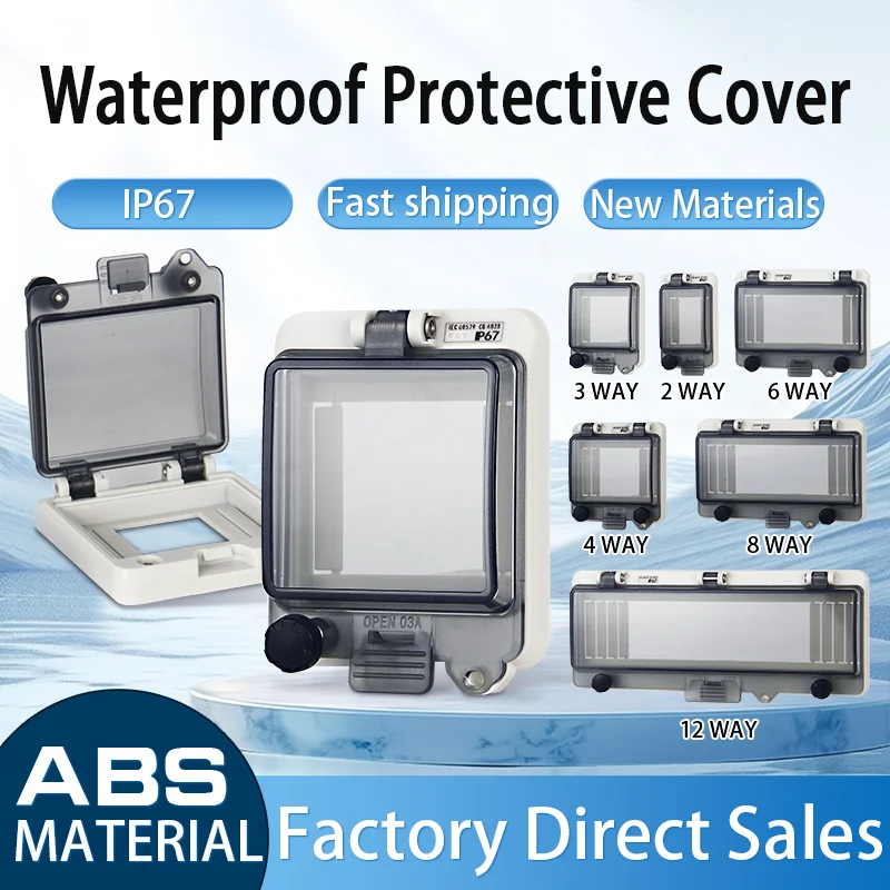 Transparent IP67 Waterproof Circuit Breaker Switch Box Protective Window Cover Electric Junction Box Panel 2-18 Ways