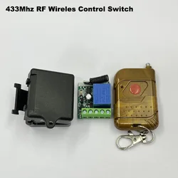 ワイヤレスRfリモコン付き送信機リレー,433MHz,12V DC受信機付き送信機,オン/グルボタン