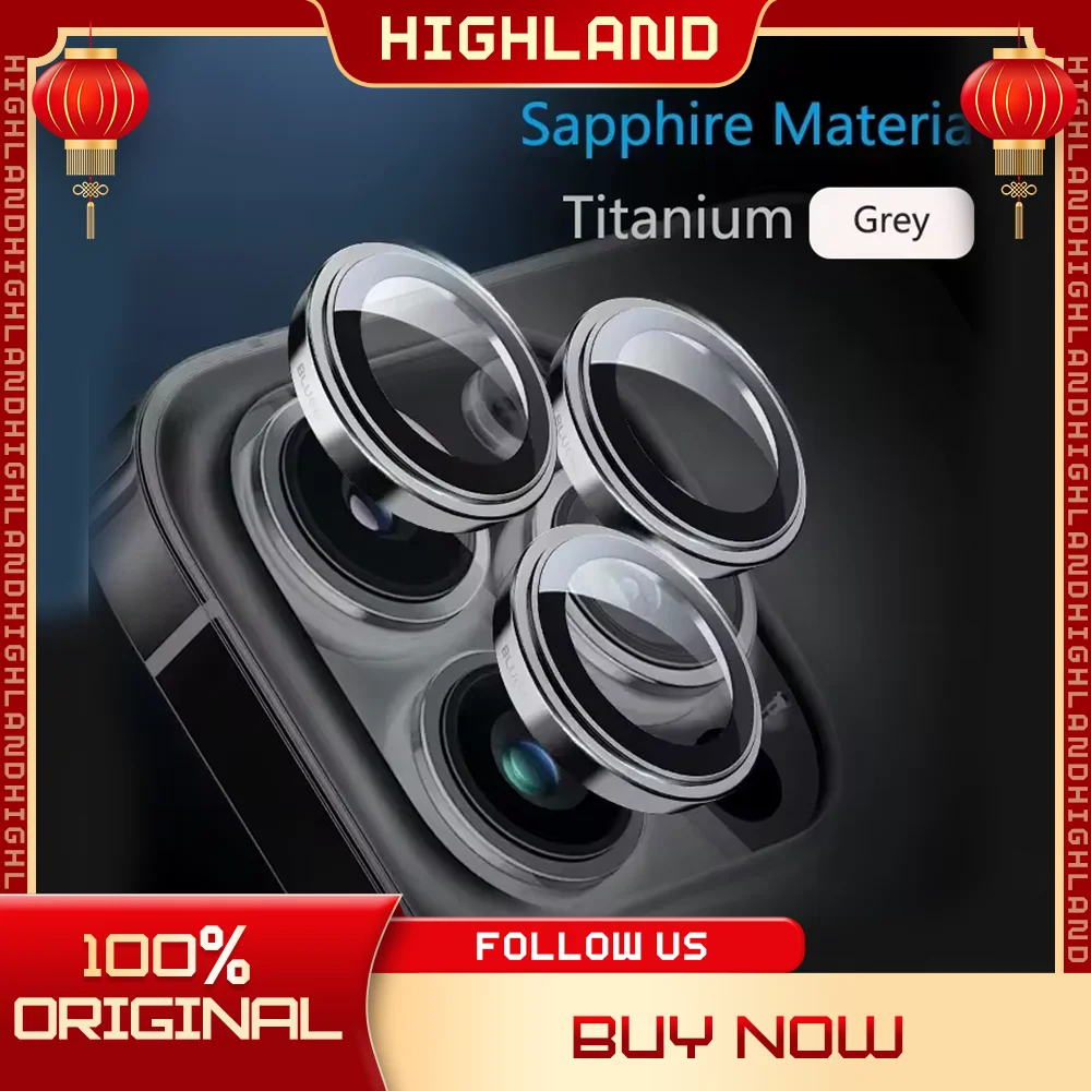 

Защитный Объектив Blueo с сапфировым стеклом для Iphone 15 Pro Max, металлическая защита объектива камеры от царапин, защита объектива из поликарбоната