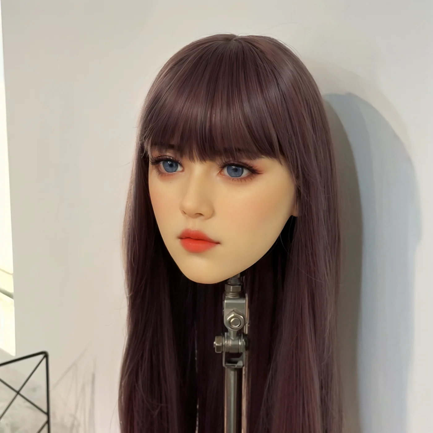 

Advanced makeup mannequine head, with M16 mount, built-in skull and detachable wig - including hair and blue eyes, single-head m