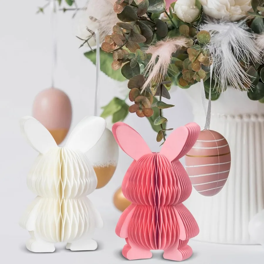 الوردي ورقة الأرنب التماثيل 5 بوصة 3 قطعة أرنب العسل أرقام للحلوى ديكور للطاولات صينية متدرجة هدايا الحفلات