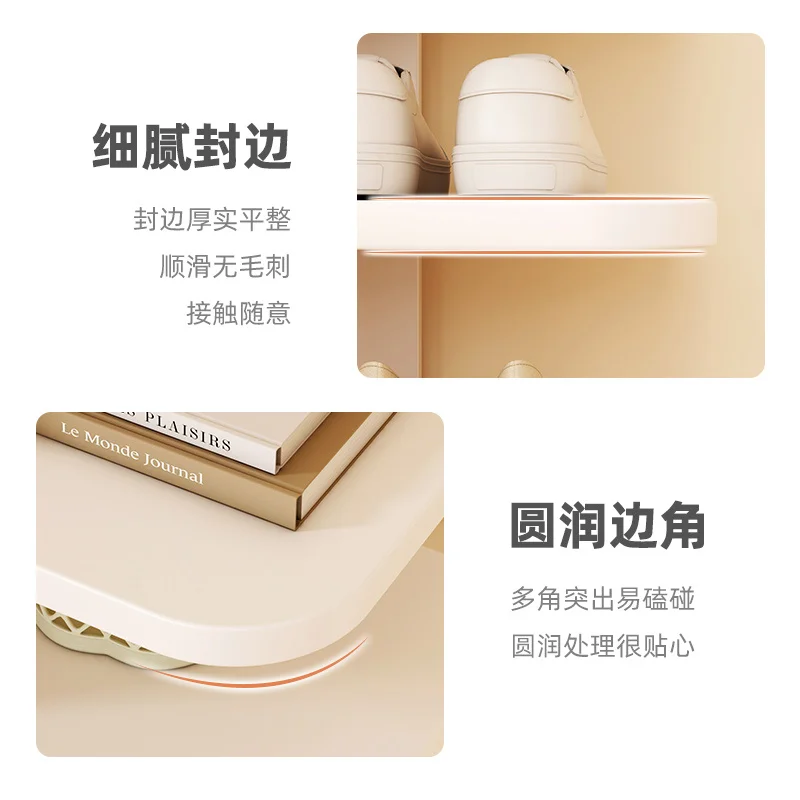 Custom Shoe Rack Simple Home Economical Space Shoe Cabinet Solid Wood Multifunctional Storage Cabinet Multi-layer Entrance Dormi