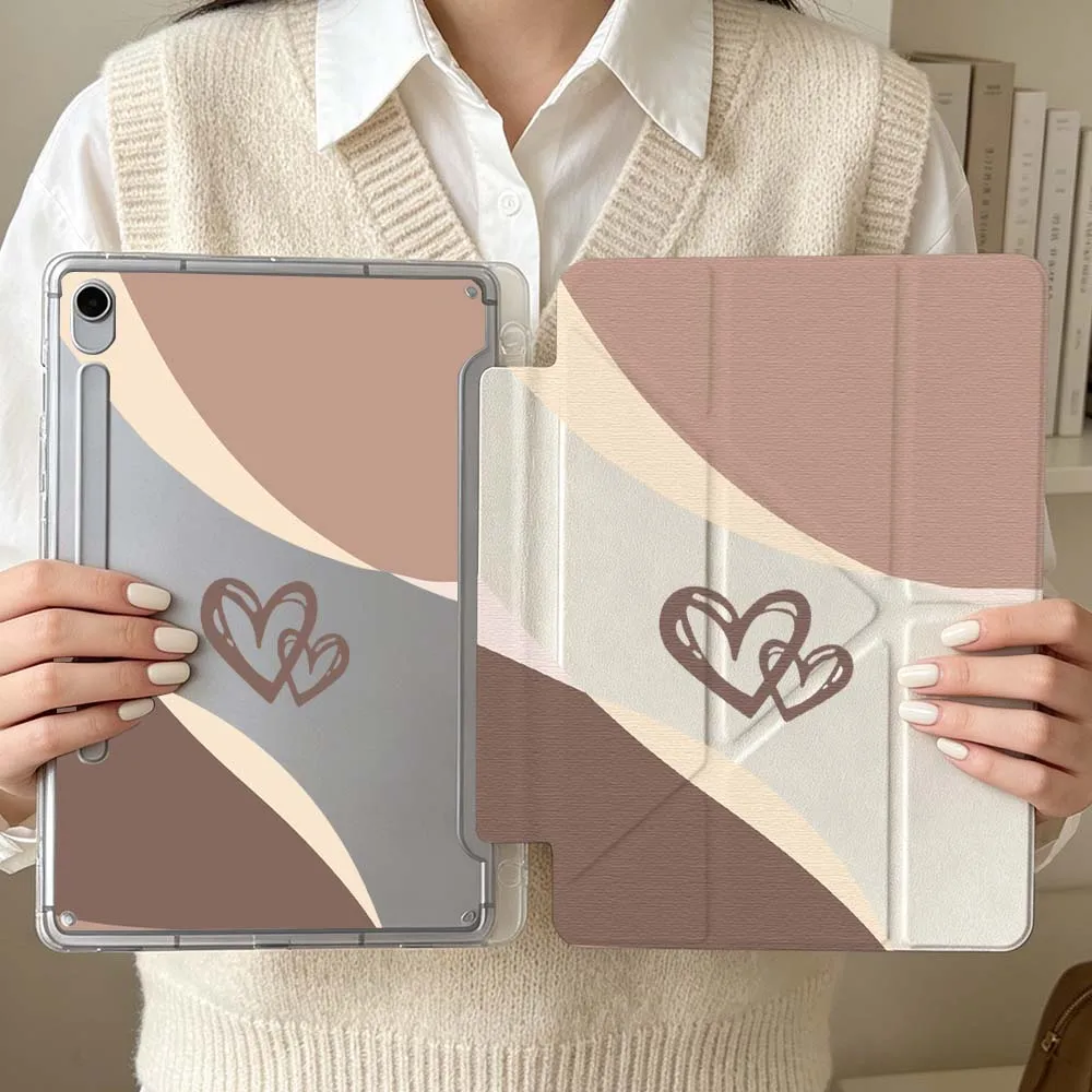 Capa de tablet com imagem de coração, macia, para Samsung Galaxy Tab S6 S7 S8 S9 S10 A8 A9 A11 Lite FE Plus 3Y