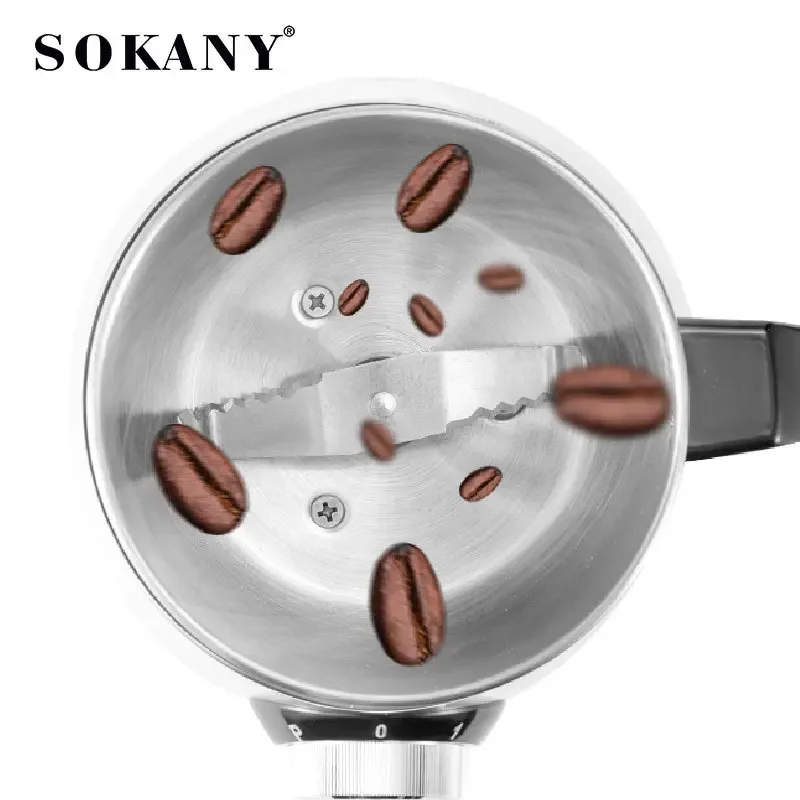 220V 500W Electric Coffee Grinder Electric Kitchen Cereals Nuts Bean Spices Grains Grinder Household Office Mixer Coffee Grinder