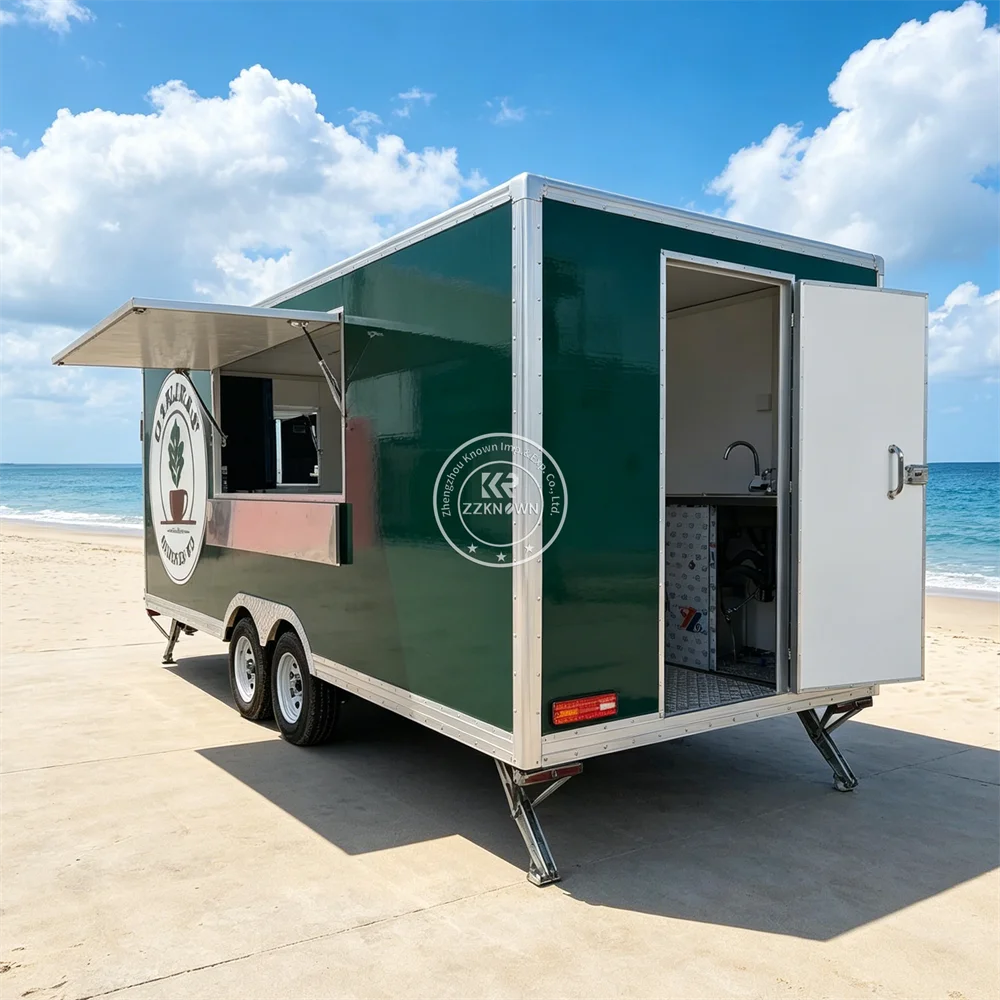 Mobile Food Cart Food Truck Stainless Steel Concession Cart Hot Dog Ice Cream Coffee BBQ Catering Trailer For Sale