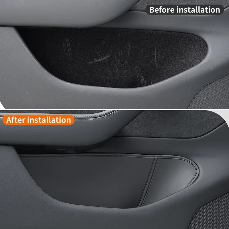 25-26Tesla Model Y Juniper Door Storage Box Slot Protective Pad Front And Rear Suede Accessory for 25-26 Updated Car