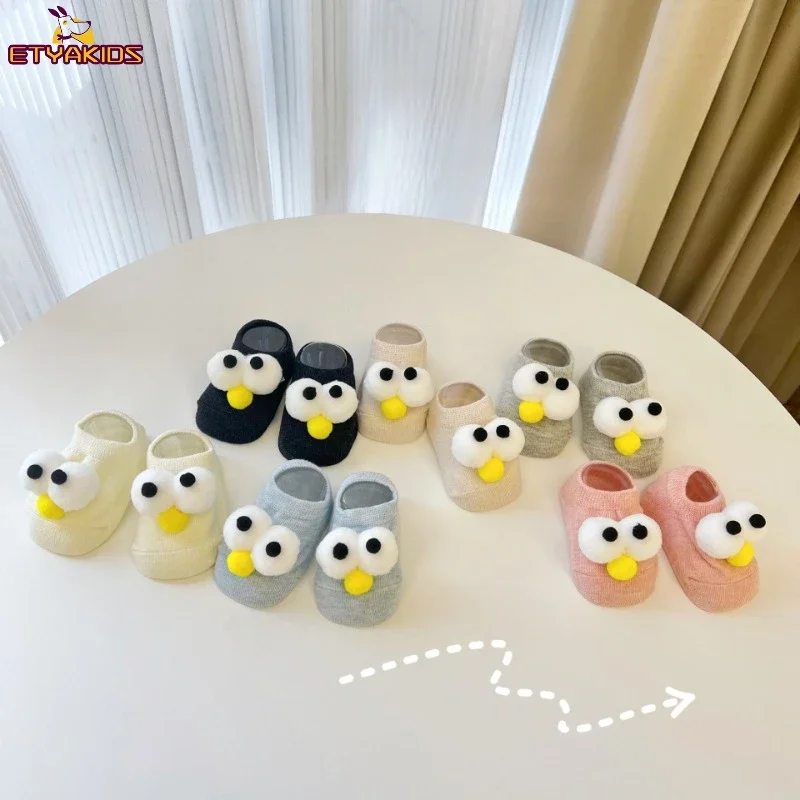Cartoon Cotton Baby Boat Socks Soft and Comfortable Floor Sock Non-slip Socks Baby Toddler 3D Designed Pattern 0-3 Years Old