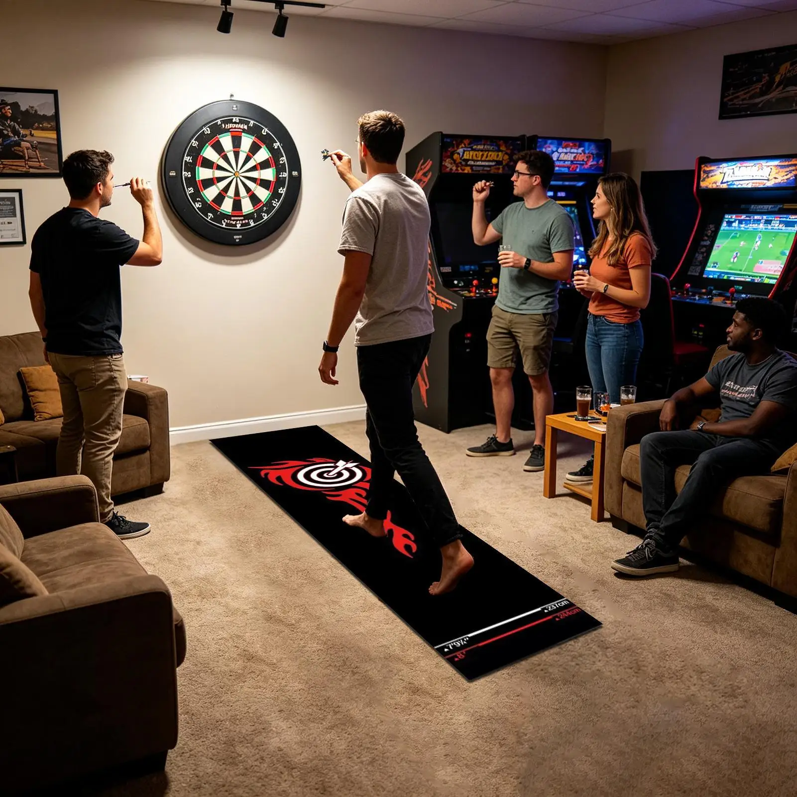 

Dart Board Mat Crystal Velvet Non-Slip Portable Dart Carpet Mats For Recreation Center Sports Club Office Break Room Garage