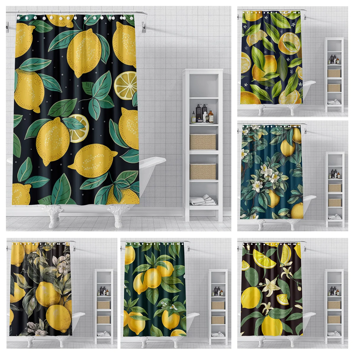 Home decoration shower curtains for bathroom waterproof curtain fabric Modern Nordic style Living Room Fruit plant fresh simple