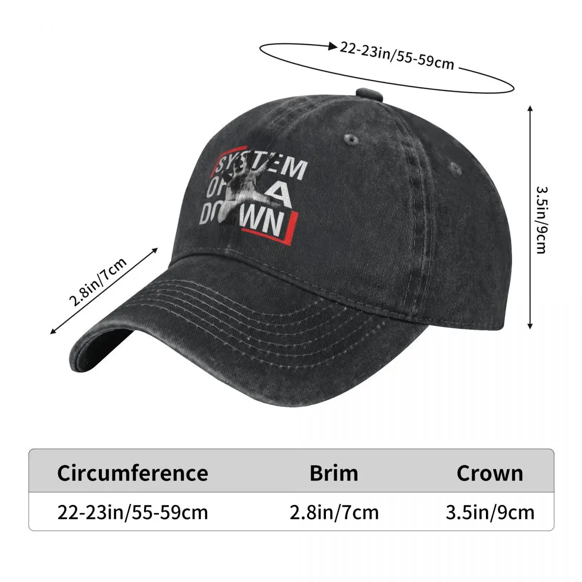 Systems Of A Downs Baseball Cap Unisex Teens Sunscreen Hip Hop Dad Hats Summer Vintage Outdoor Sport Baseball Caps