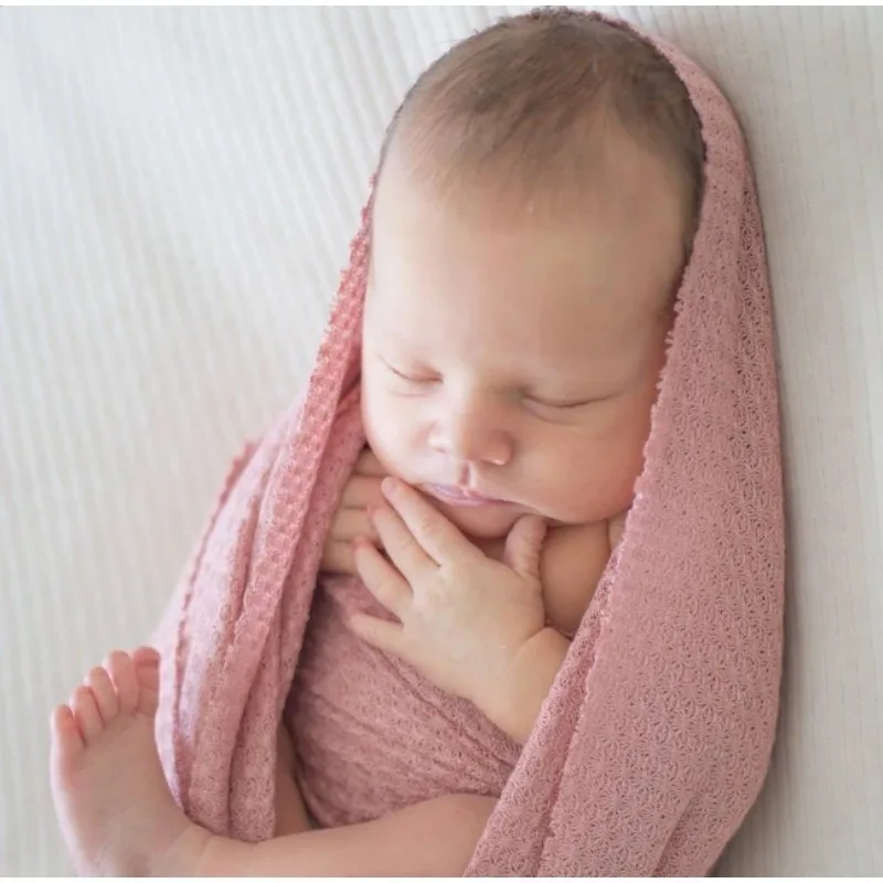 Textured Knit Newborn Backdrop & Stretch Wrap, Baby Layer Posing Fabric for Photography, Swaddling Blanket Studio Prop