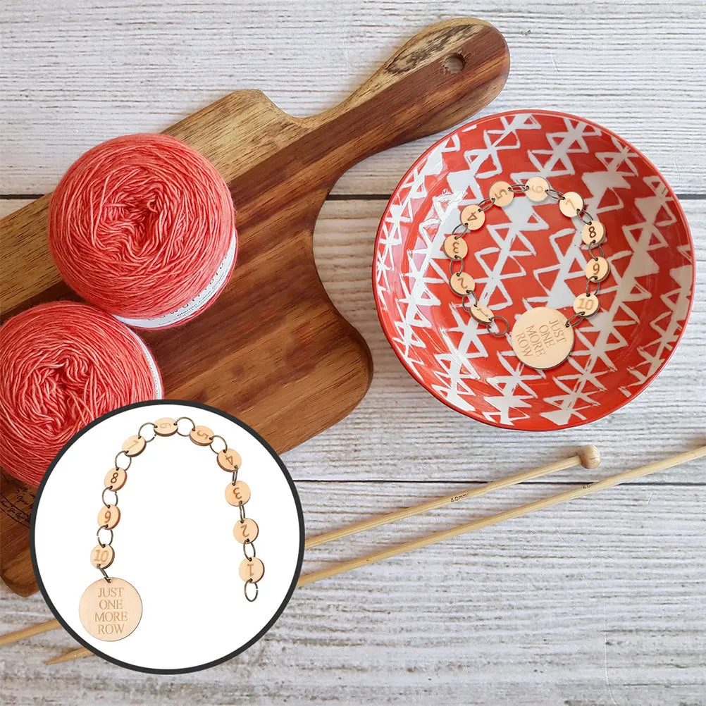 

2pcs Wooden Stitch Marker Chains 1-10 Numbered Row Counters For Knitting Crocheting Natural Wood Stitch Markers Set Sewing Craft