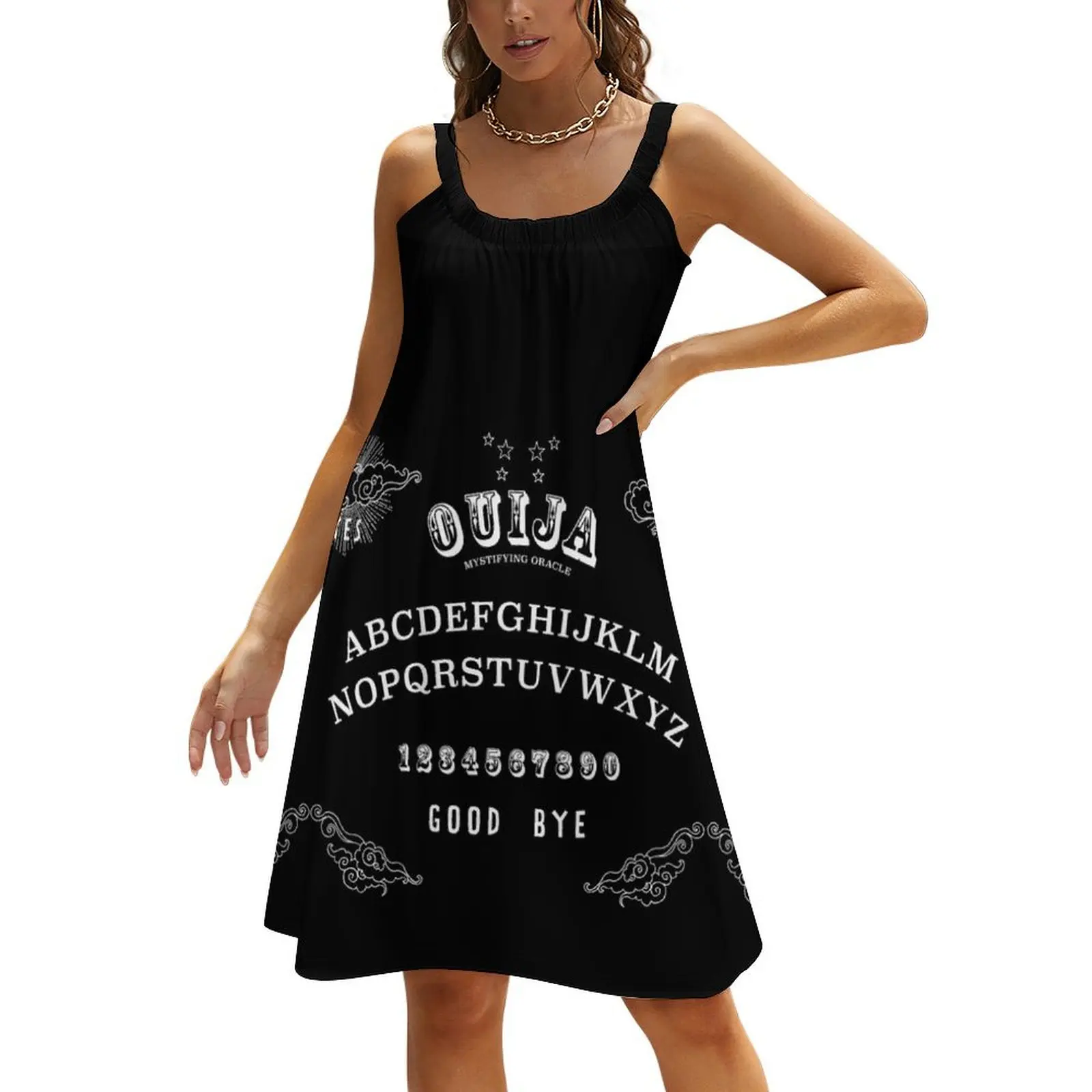 

Ouija Board Graphic Beach Sling Skirt summer clothes Evening gown sexy short dresses daring