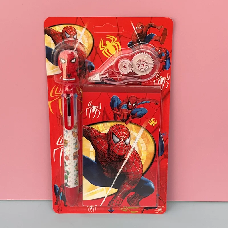 

New Stationery Set Cartoom Spiderman Themed for Students with Pencil Pen Sharpener Eraser Ruler - School Supplies Gift