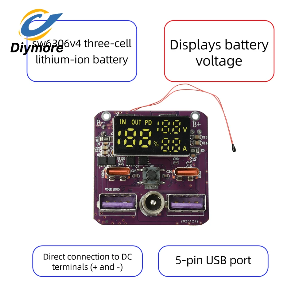 Fast Charging Module 4S PD 100W Bi-directional Mobile Charge Discharge Module for Power Banks and Energy Storage Systems
