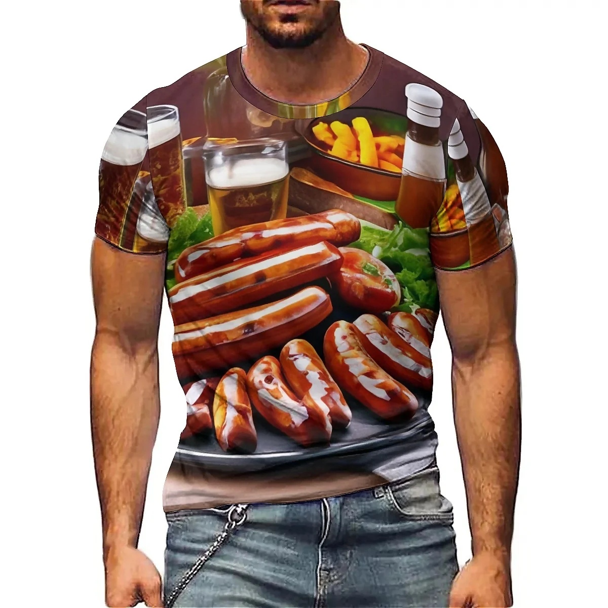 

Winter Loungewear Stylish Artistic Men's 3D Printed Short-Sleeve T-Shirt - Couple & Worker Clothing Top