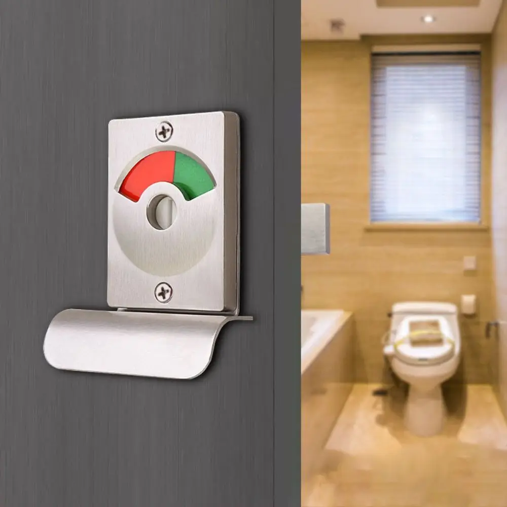 

Red Green Indicator Aluminum Alloy Partition Door Lock Comfortable Handle Deadbolt Stainless Steel Partition Door Lock