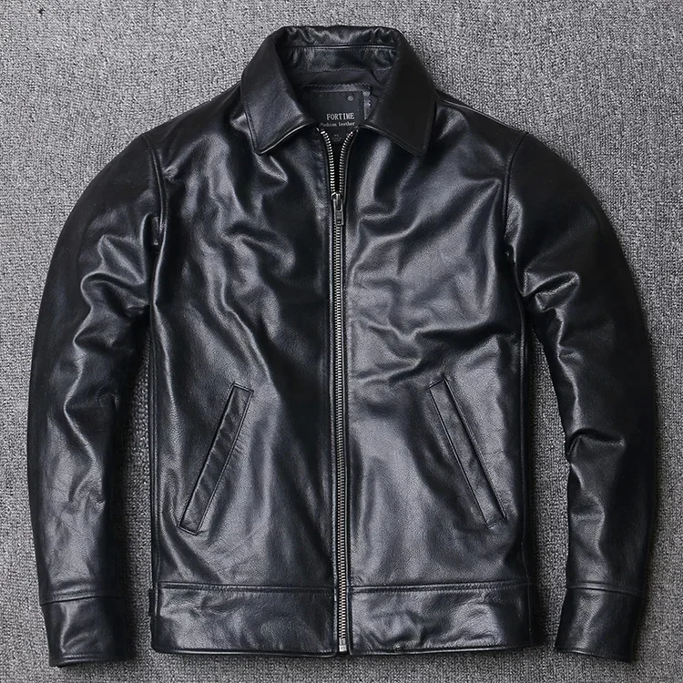 

LNY SHop Best,2025 new cheap leather jacket.mens 100% genuine casual coat.black slim cowhide outwear.quality