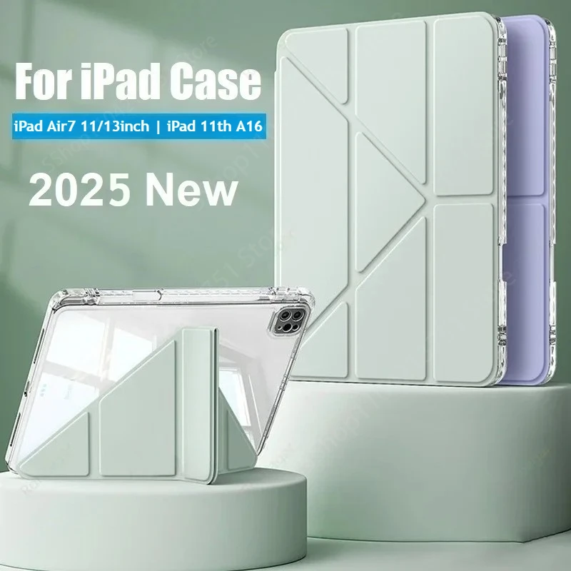 

Акриловый чехол Pop Y-Fold для нового iPad Air 7-го поколения M3 11/13 дюймов Capa для iPad A16 11 2025 10th Pro 11 M4 12,9 Air6/5/4 10,2 дюйма Co