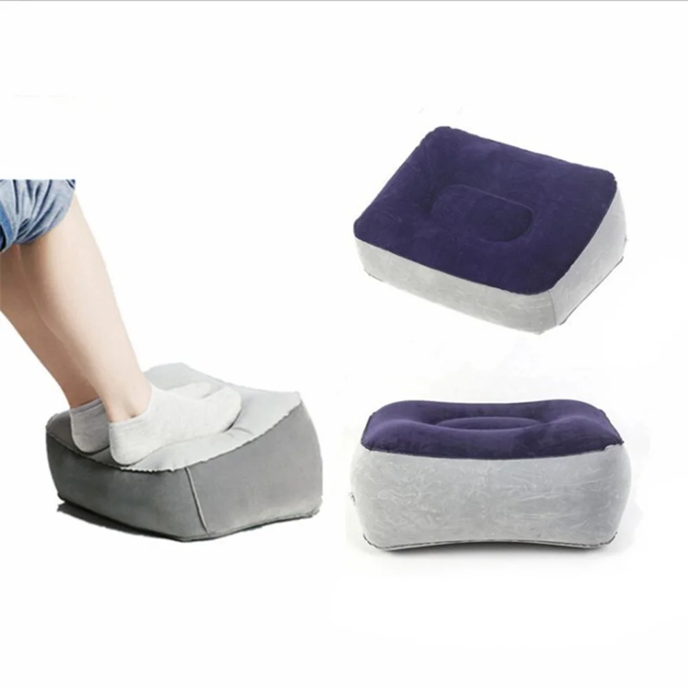 

2 Pcs Foot Rest Flying Inflatable Pad Camping Pillow Stool Footrest Cushion Flight