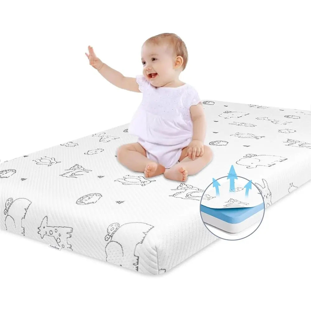 

Портативный двусторонний дышащий матрас-топпер для детской кроватки, 38x26, толстый наматрасник для манежа