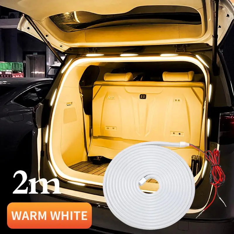 2/4M Car High Brightness Trunk Dynamic Flowing Light Strip Car Interior Ambient light Hidden Installation Decoration LED Light