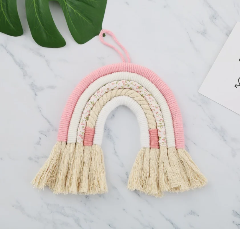 

Hand-woven Tapestry with Tassel Infant Rainbow Wall Hanging Room Decor Home Accessories Wall Hanging Gifts Presents for Babies