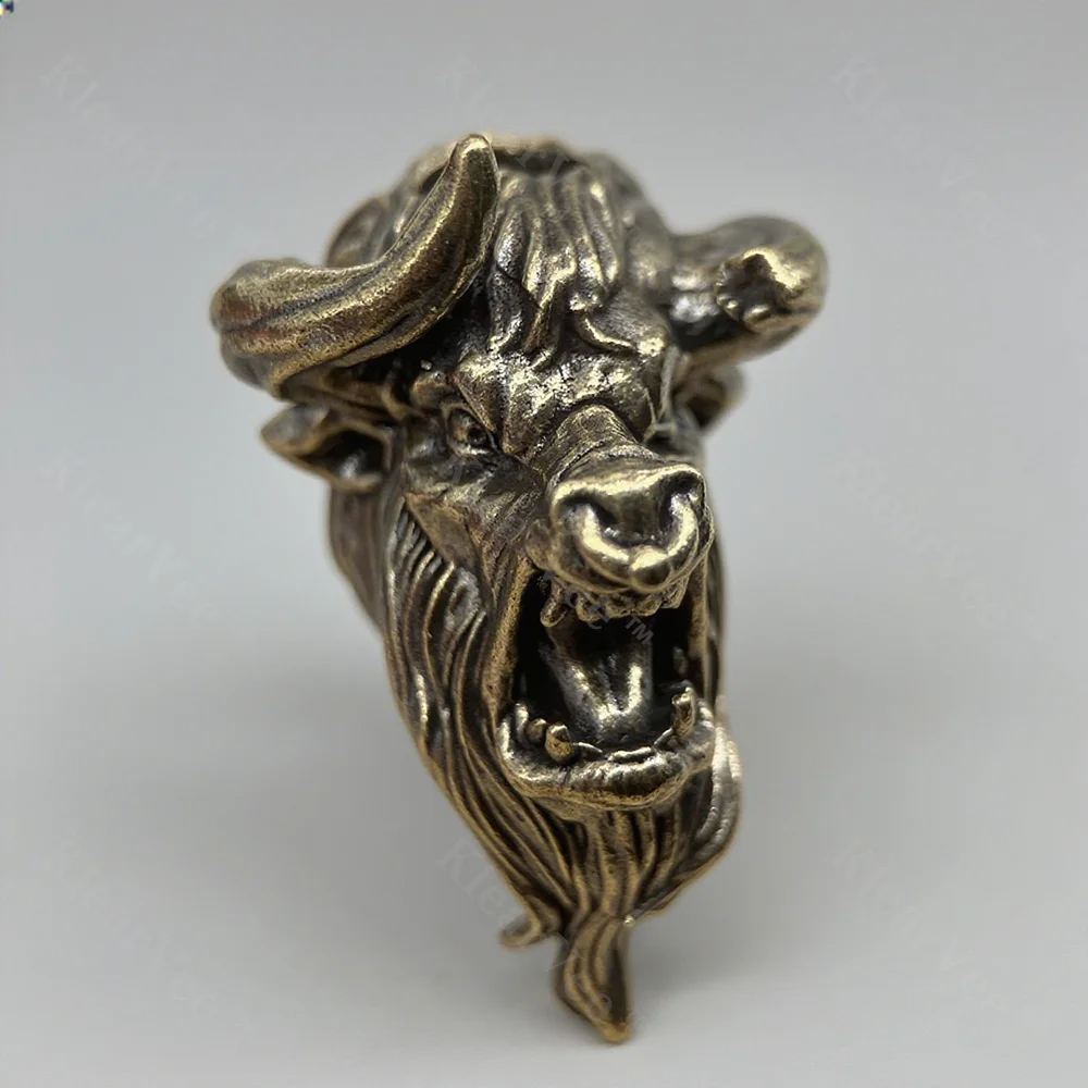 

Персонализированный латунный кулон с головой быка, уличный инструмент, EDC, нож, бусина, украшение из паракорда, пряжка, брелок «сделай сам», подвеска для рюкзака