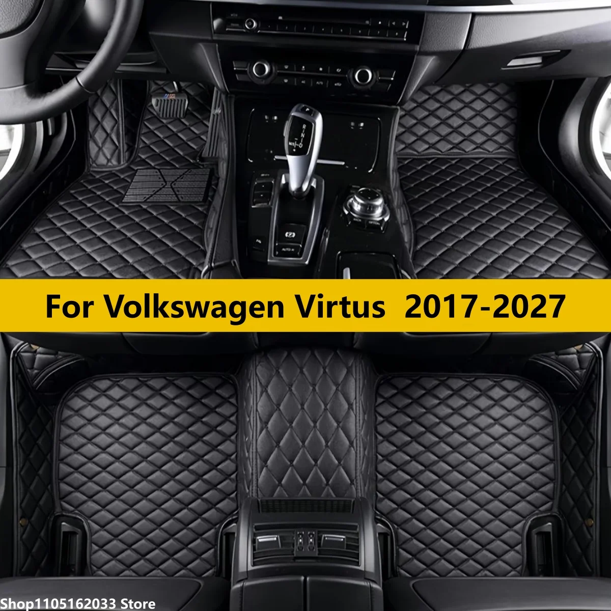 Alfombrillas para Auto Compatibles con Volkswagen VW Virtus 2017 2018 2019 2020 2021 2022 2023 2024 2025 2026 2027, Accesorios Interiores para Auto