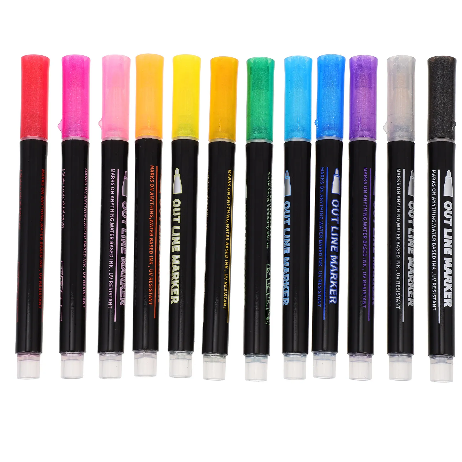 12Pcs Color Household Paint Pens Lightweight Comfortable Texture Wide Application Daily Use Replacement Paint