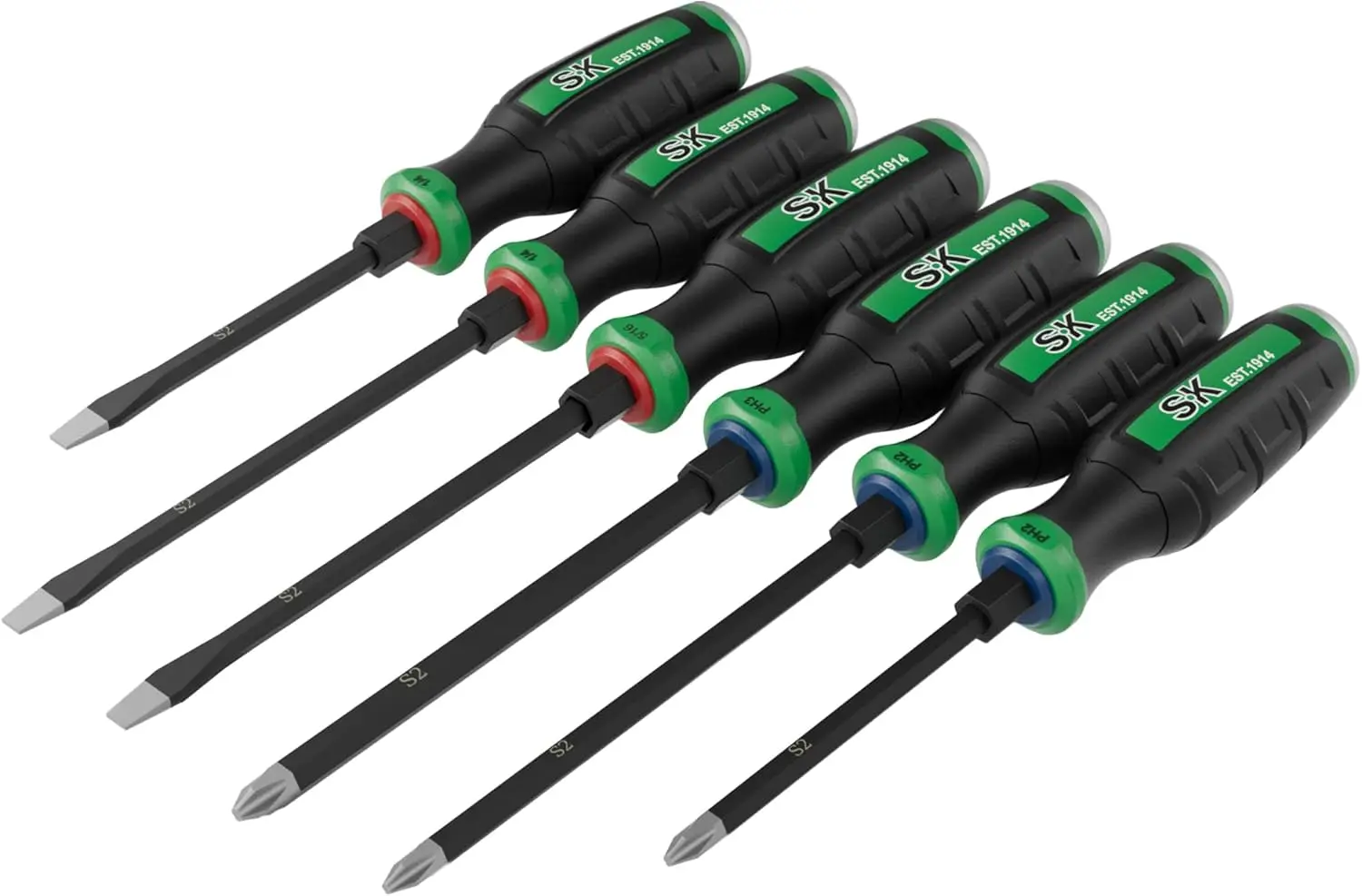 

6-Piece Heavy Duty Demolition Screwdriver Set, S2 Steel, Magnetic Tips, SureGrip Handle