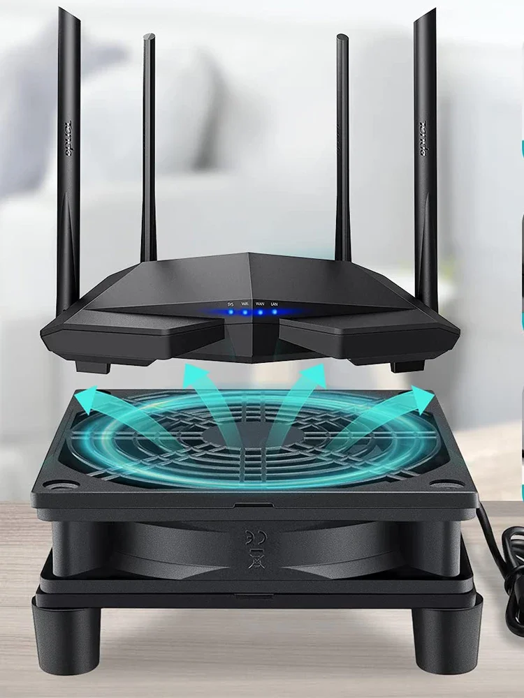 Kühlventilatorhalterung für Heimrouter, leiser 120 mm x 25 mm USB-Lüfter mit Schalter, Basis für optisches Modem und Set-Top-Box – Detail 2