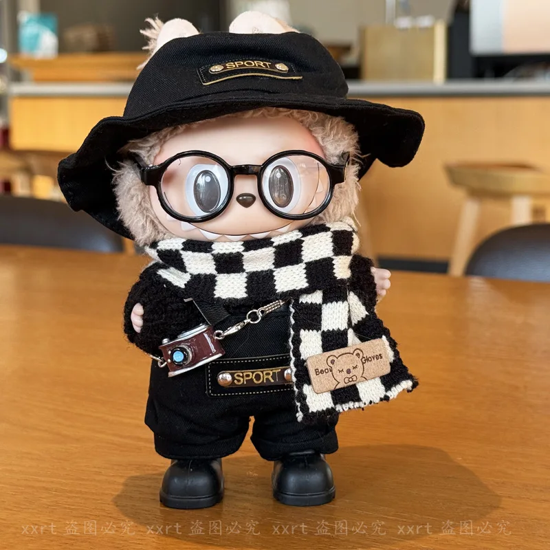 no dolls for 17cm labubu clothes for autumn and winter first second and third generation Labubu clothing hats and scarves set