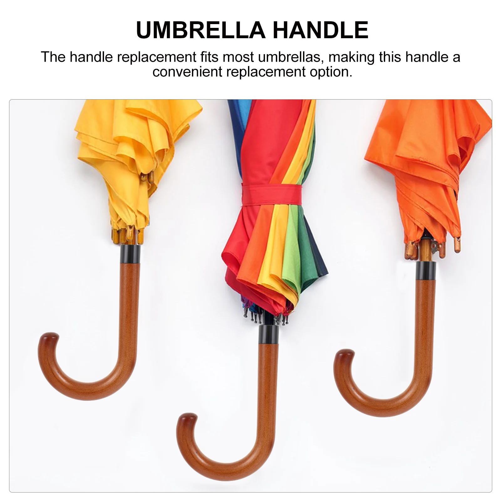 

Handle Replacement Curved Compact Grip For Rain Umbrella Easy Install Universal Fit Folding Umbrella Handle Accessory Daily Use