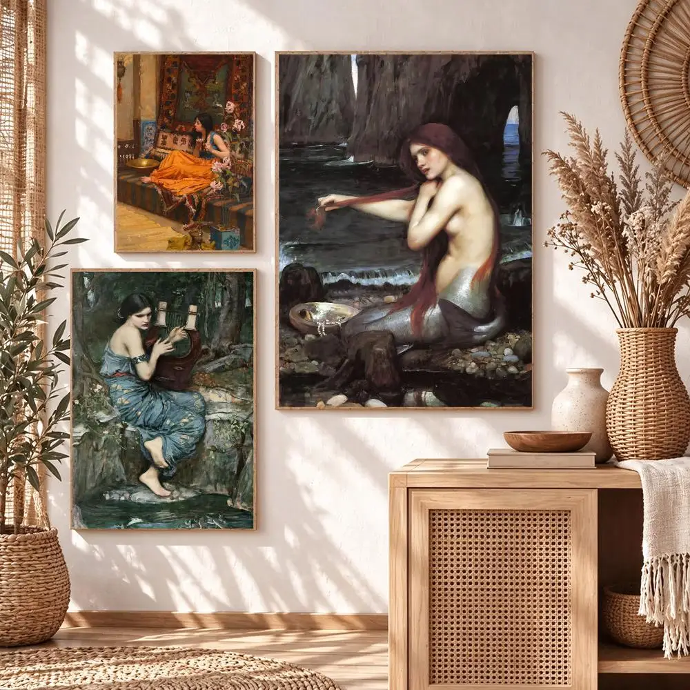classic John William Waterhouse Poster Poster HD Printing Cozy Warm Style Home Decor Suitable for Living Room Bedroom Gift