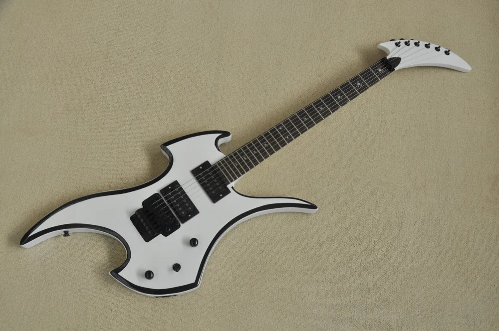 

White 6 Strings Electric Guitar with Rosewood Fretboard Black Hardware,Provide customized service