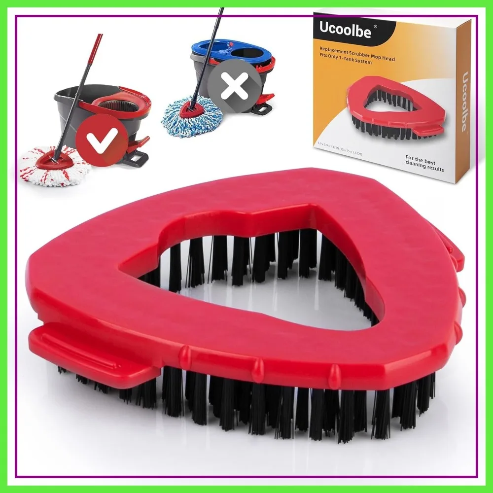

Spin Mop Scrub Brush Replacement Head for EasyWring System, Stiff Bristle for Bathroom, Kitchen, Pool, Tile Walls, No Handle