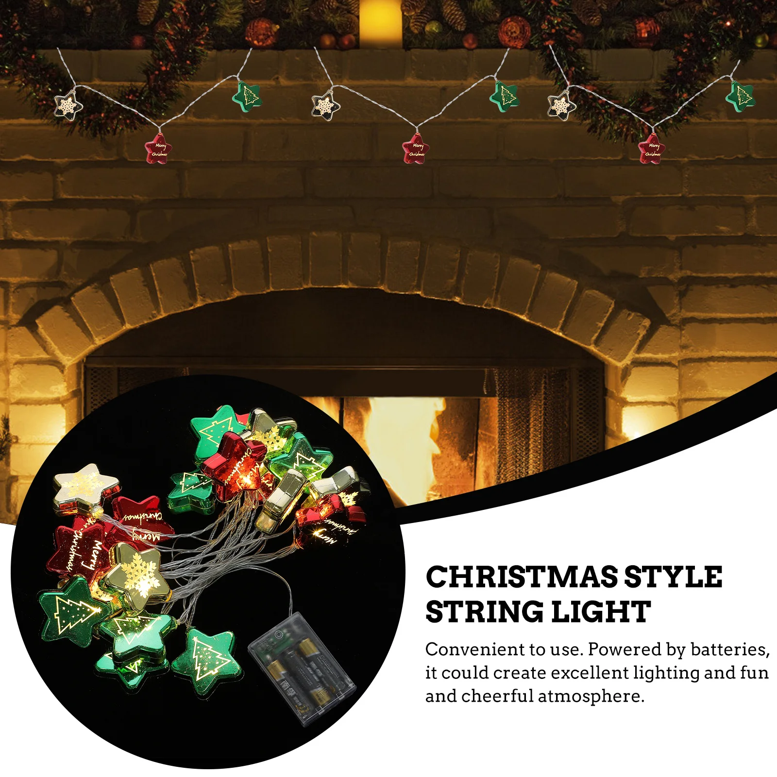 عيد الميلاد ستار سلسلة مصباح عيد الميلاد ضوء زخرفة الإبداعية مهرجان المشهد الزينة آمنة تعمل الزخرفية LED #2