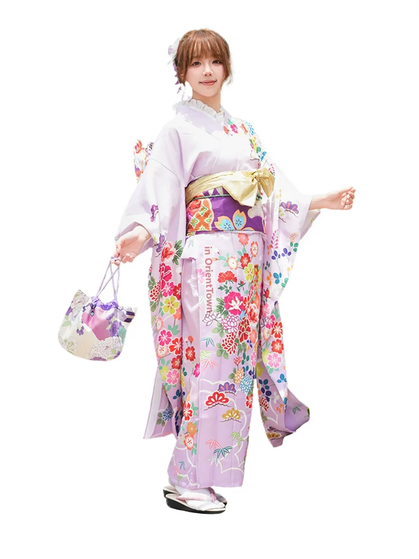 Japanese Kimono Women's Traditional Version Large Sleeves Improved Graduation Dress Formal Attire Sweet Stage Costume Girl FE040