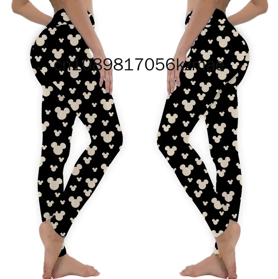 Disney Pants Sexy Mickey Mouse Cartoon Print Harajuku Leggings Women Casual Elastic Waist Female Streetwear Sports Skinny Pants