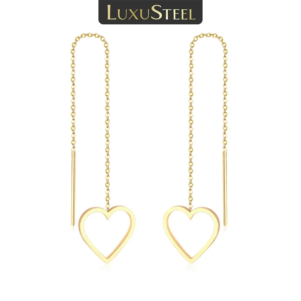 Luxus Stahl verschiedene Form Ohr linie Glieder kette Ohrringe Gold Farbe Tropfen Ohrring Mujer Accessoires trend igen langen Schmuck