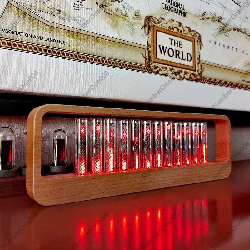 RGB Audio Spectrum Visualizer, Music Rhythm Light with Nixie Tube Effect, Punk Style Sound Level Lamp for Desktop Gaming Gift