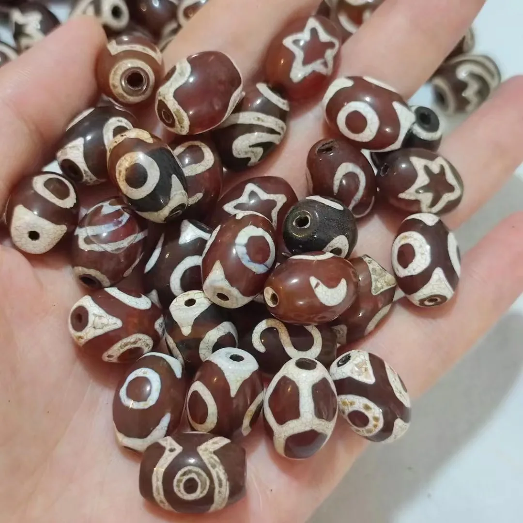 100pcs/lot Duobao Daluo 16*12mm Dzi Accessories DIY Bracelet Pendant Necklace Loose Beads