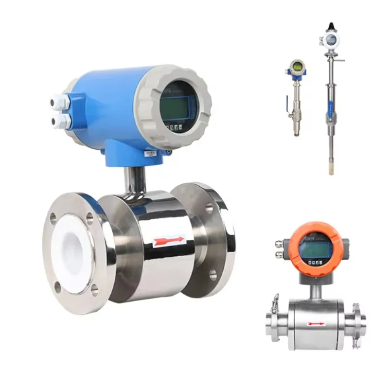 stainless steel 4-20ma industrial high pressure digital  liquid control electromagnetic flow meter water magnetic flowmeter