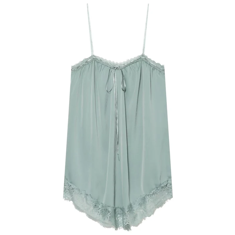 HXAO Bow Lace Slip Top Woman Summer 2026 Loose Bow Lace-Up Sleeveless Backless Tops For Women Thin Spaghetti Strap Top Beach Top