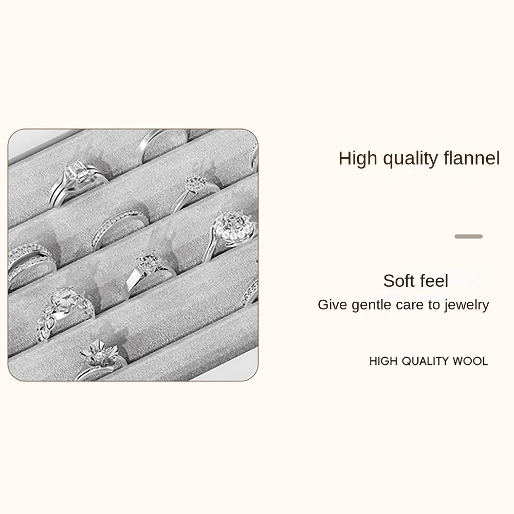 

2-Layer Jewelry Box with Mirror Velvet Interior Dust-proof Jewelry Display Holder Multifunctional Large Capacity